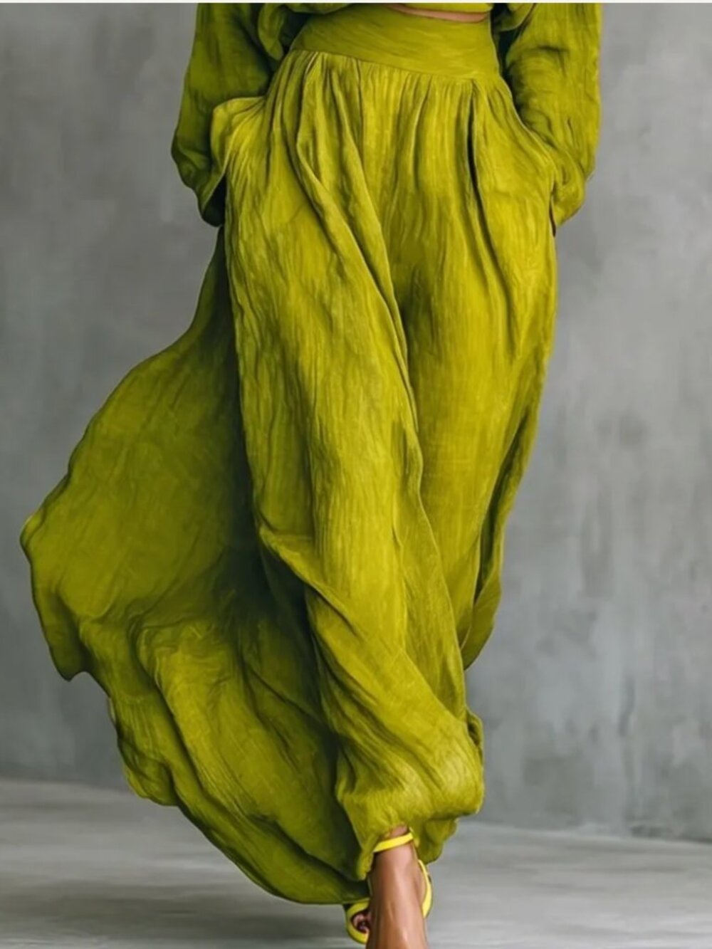 Chartreuse Linen Set - Picture 8 of 9